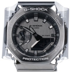 Casio G-SHOCK GM-2100-1AJF Octagonal Metal Form Quartz Ana-Digi Watch Silver Black Men's