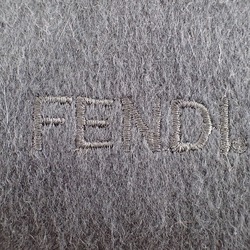FENDI Cashmere and Real Fur Scarf Black Grey Women's