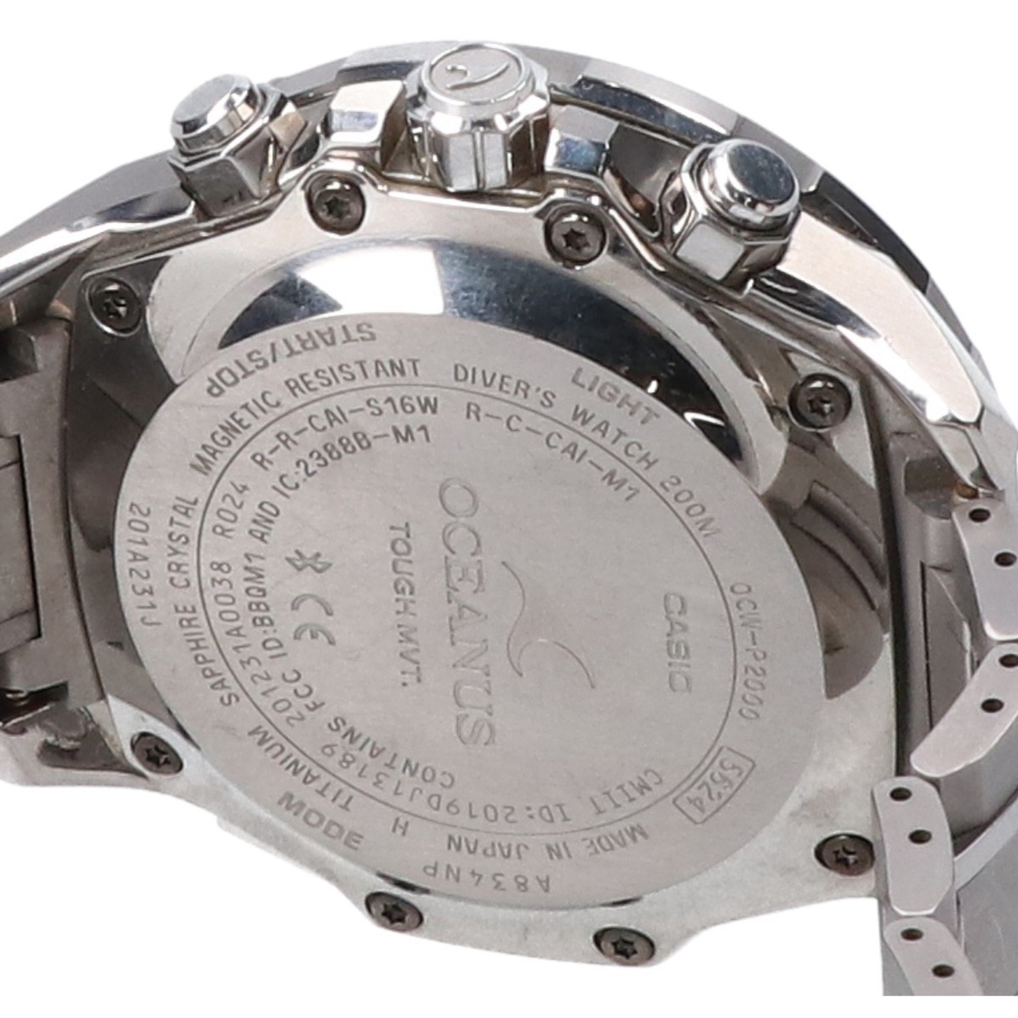 CASIO OCW-P2000-1AJF OCEANUS CACHALOT Divers Tough Solar Radio Watch Silver Men's
