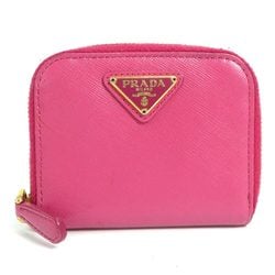 PRADA Coin Case Leather Pink Women's