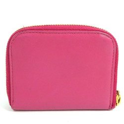 PRADA Coin Case Leather Pink Women's