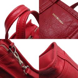 BALENCIAGA Handbag Shoulder Bag Bazaar Shopper XXS Leather Red Silver Ladies
