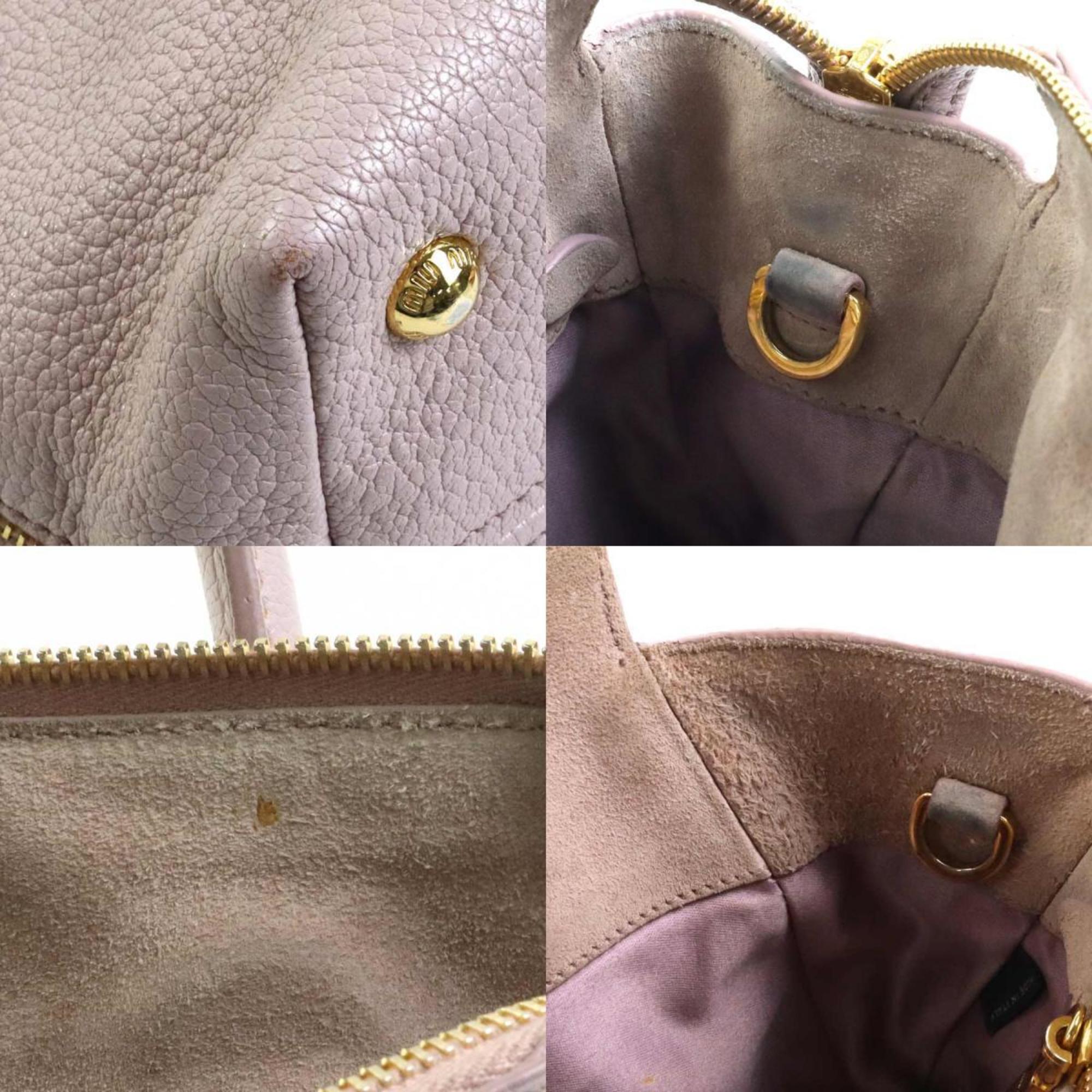 Miu MIUMIU Handbag Shoulder Bag Leather Pink Ladies