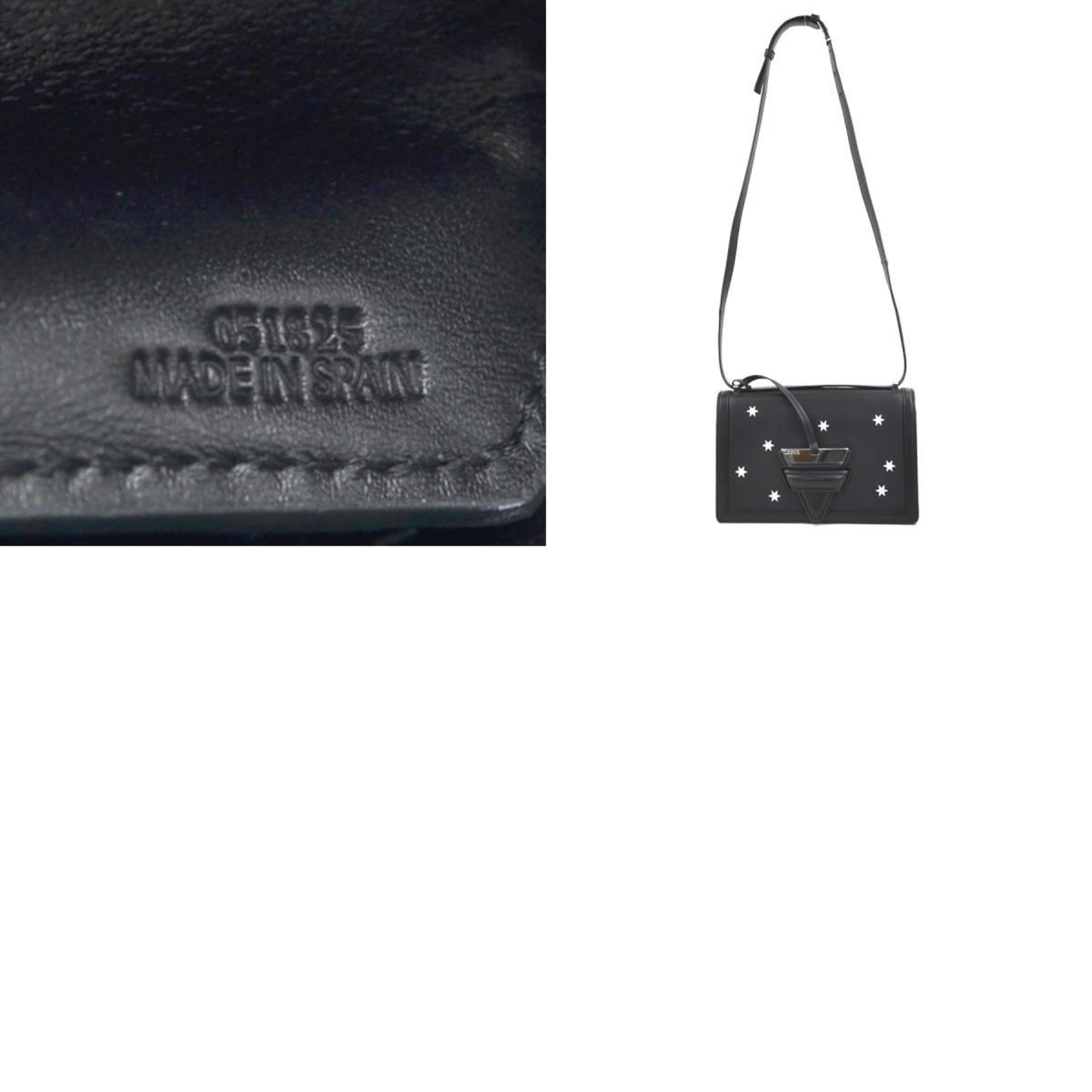 LOEWE Barcelona Leather Shoulder Bag Black/Silver Silver Women's