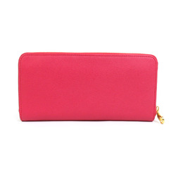 LOEWE Round Long Wallet Leather Red