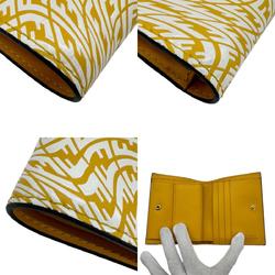 FENDI Bifold Wallet F Is Leather/Patent Leather Yellow/White Ladies