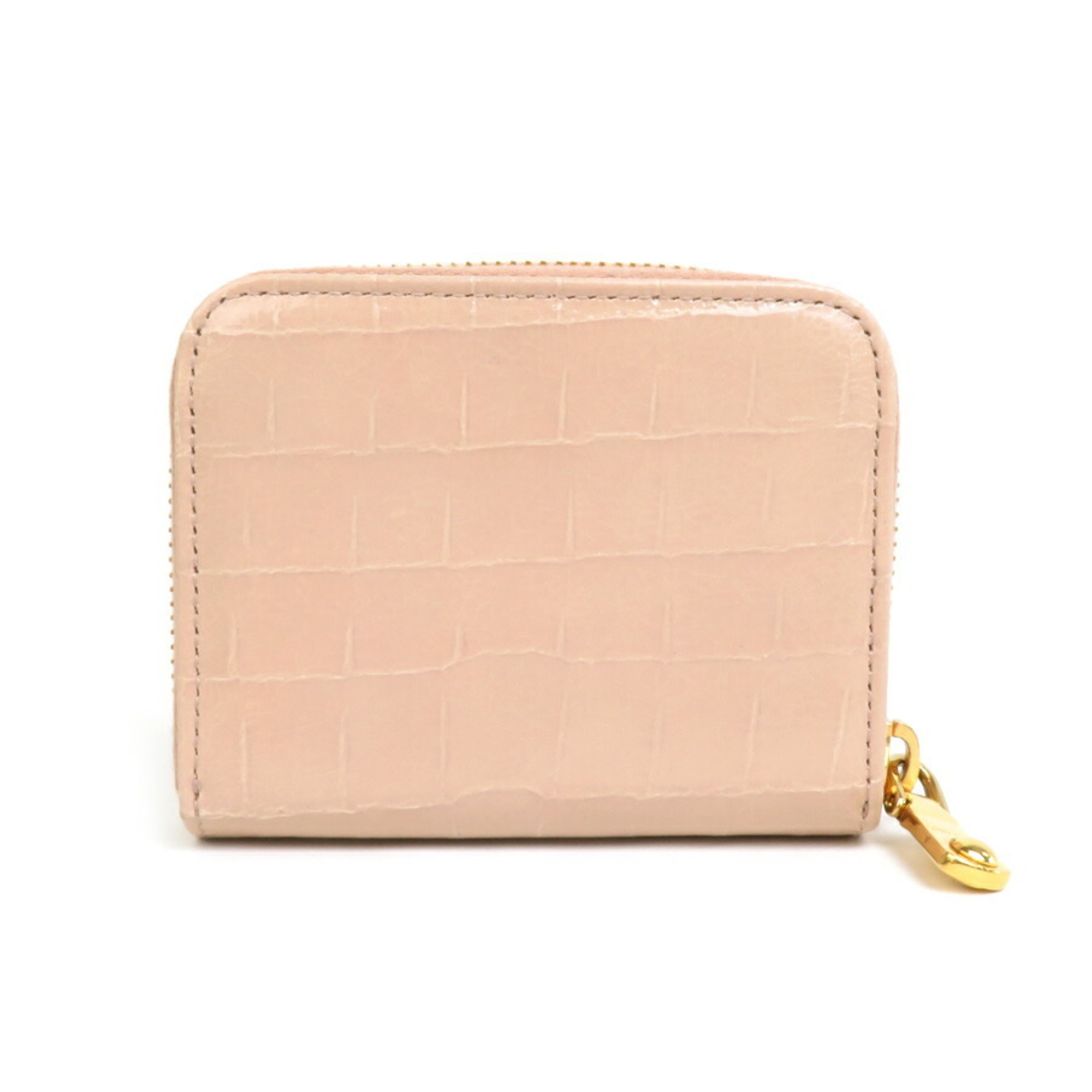 Miu Miu Miu Coin Case Embossed Leather Light Pink Women's 5M0268