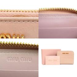 Miu Miu Miu Coin Case Embossed Leather Light Pink Women's 5M0268