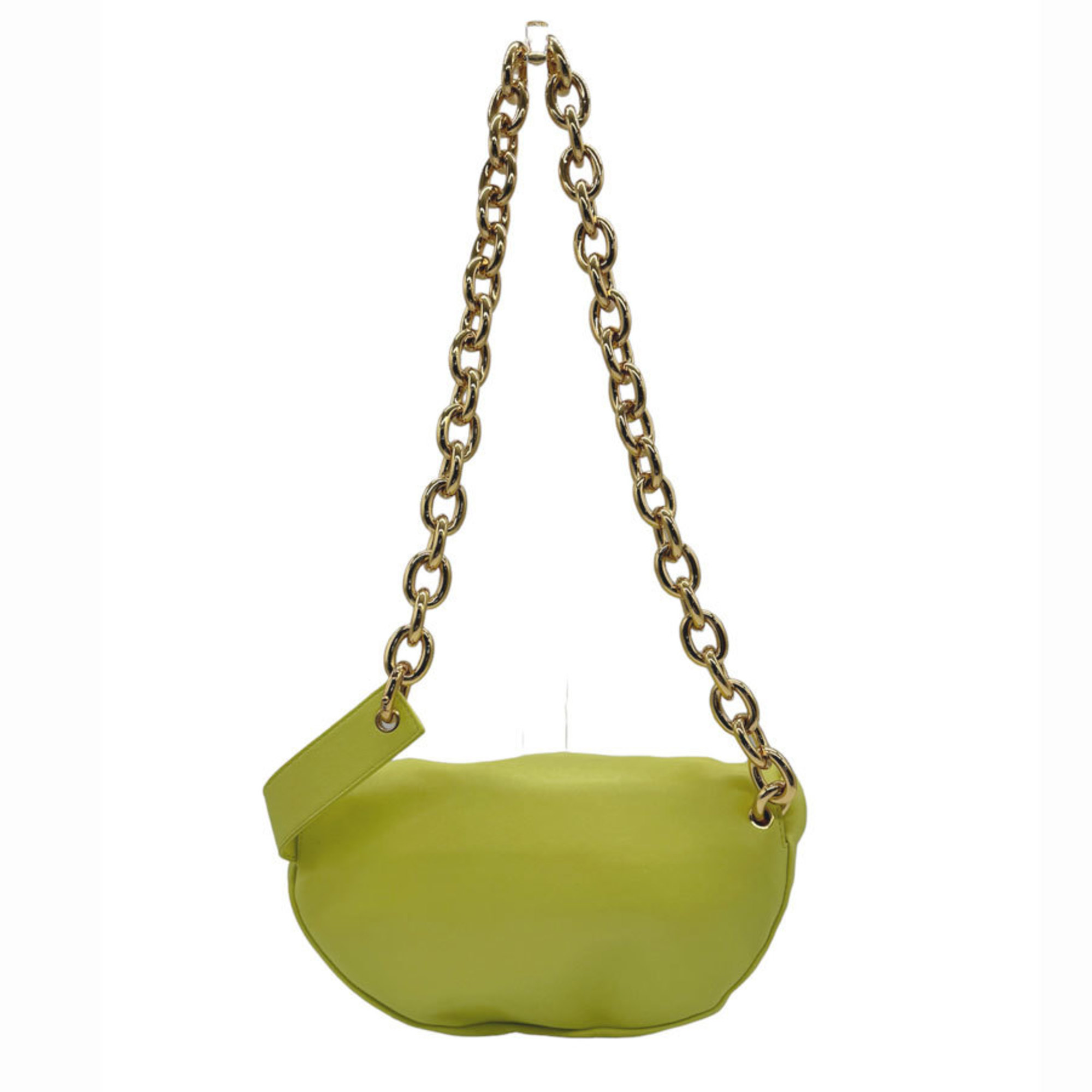 BOTTEGA VENETA Body Bag Shoulder The Pouch Chain Belt Leather Yellow Green Ladies