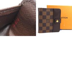 LOUIS VUITTON Bifold Wallet Damier Compact Zip Canvas Ebene Unisex N61668