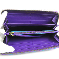 BALENCIAGA Round Long Wallet Leather Purple x Blue Unisex