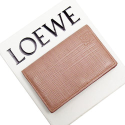 LOEWE Card Case Business Holder Anagram Leather Pink Beige Ladies