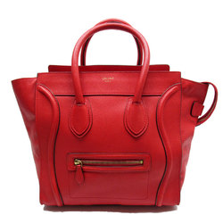 Celine CELINE handbag luggage leather red gold ladies