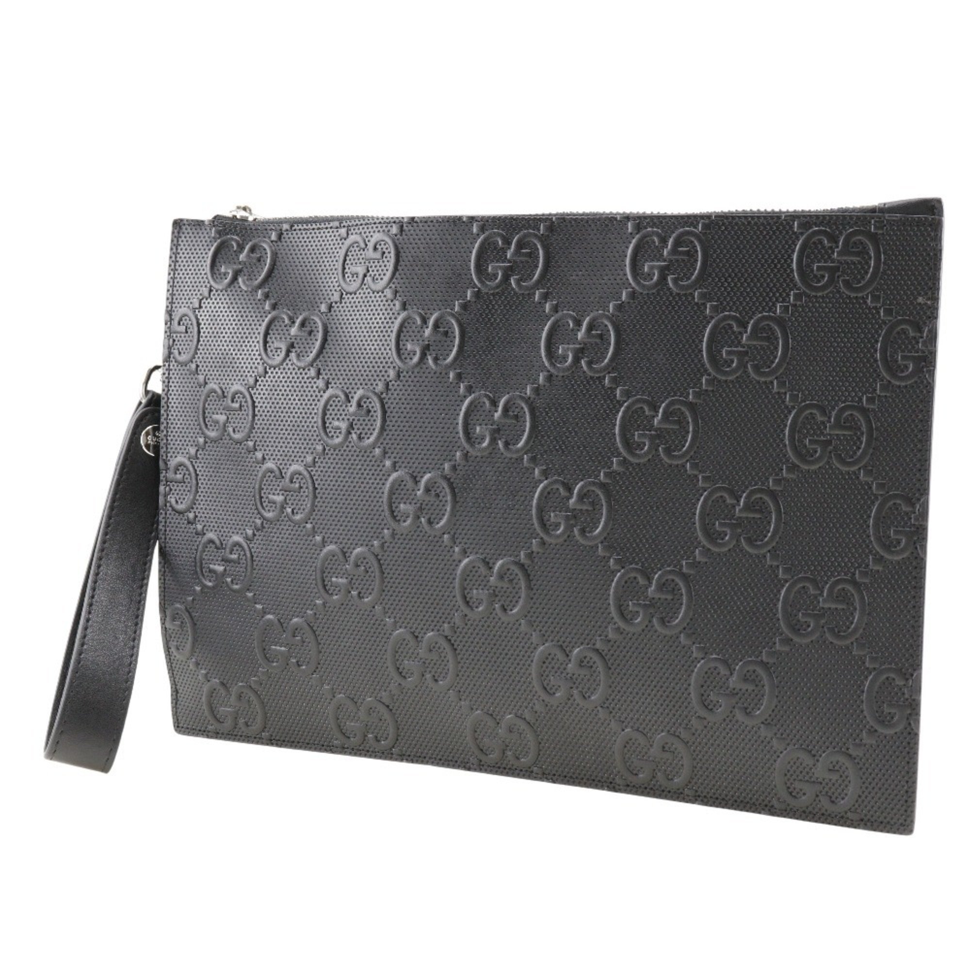 GUCCI GG embossed clutch bag 625569 leather A5 emboss men's H122424552