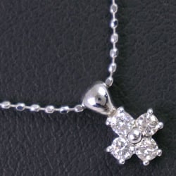 Courreges Cross Necklace K18 White Gold x Diamond 0.12 approx. 1.8g Women's