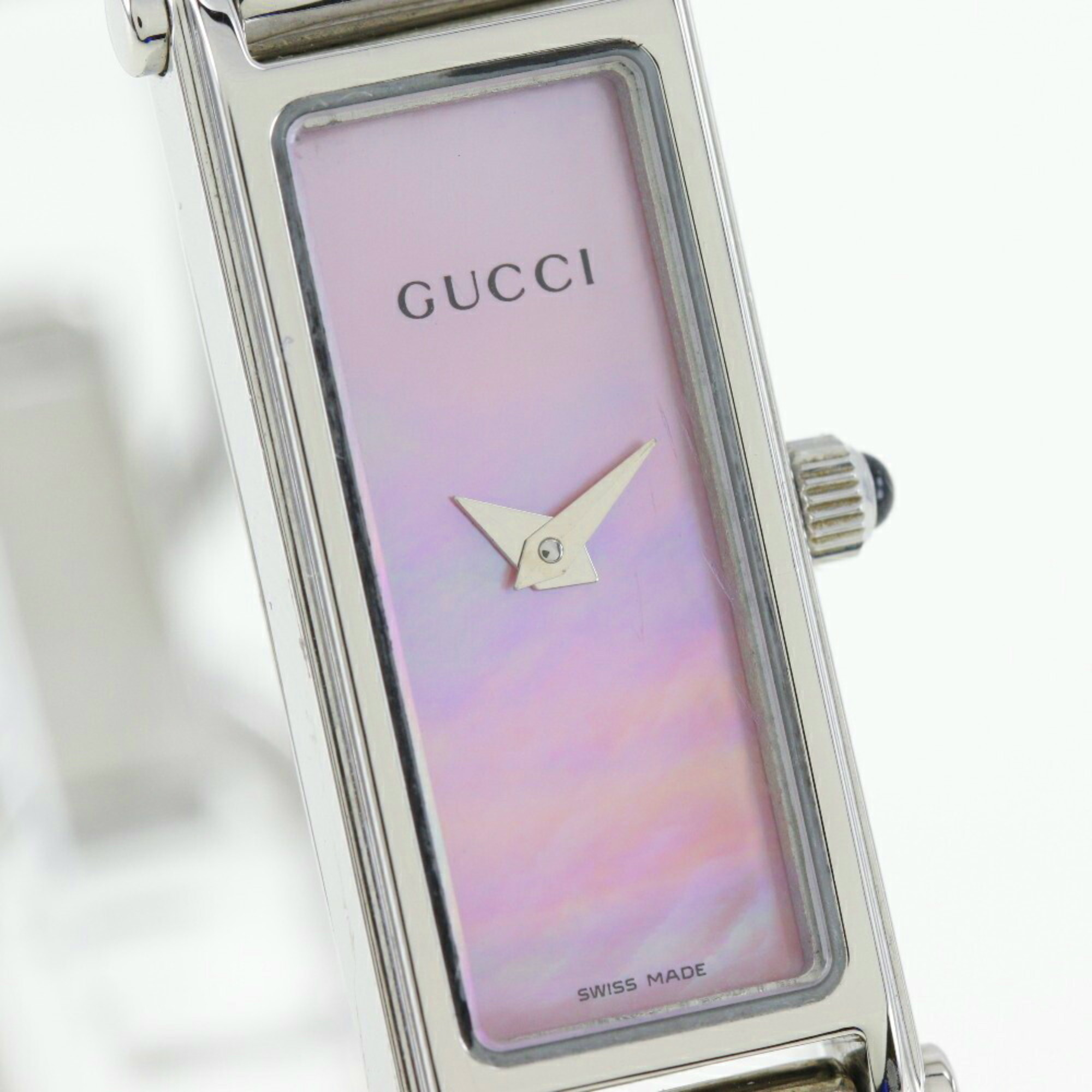 Gucci Watch 1500L Stainless Steel Quartz Analog Display Pink Dial Women's I120224024