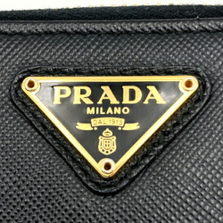 PRADA Prada Wallet Wallet/Coin Case Triangular Plate Black Leather Ladies ITCBW487L7Q8