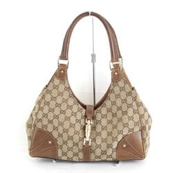 GUCCI Gucci Jackie 124407 2123 Handbag GG Canvas Brown Ladies