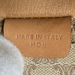 Celine Shoulder Bag Macadam Pattern Round Hardware Beige Leather Women's CELINE ITG5DTQM3QBC
