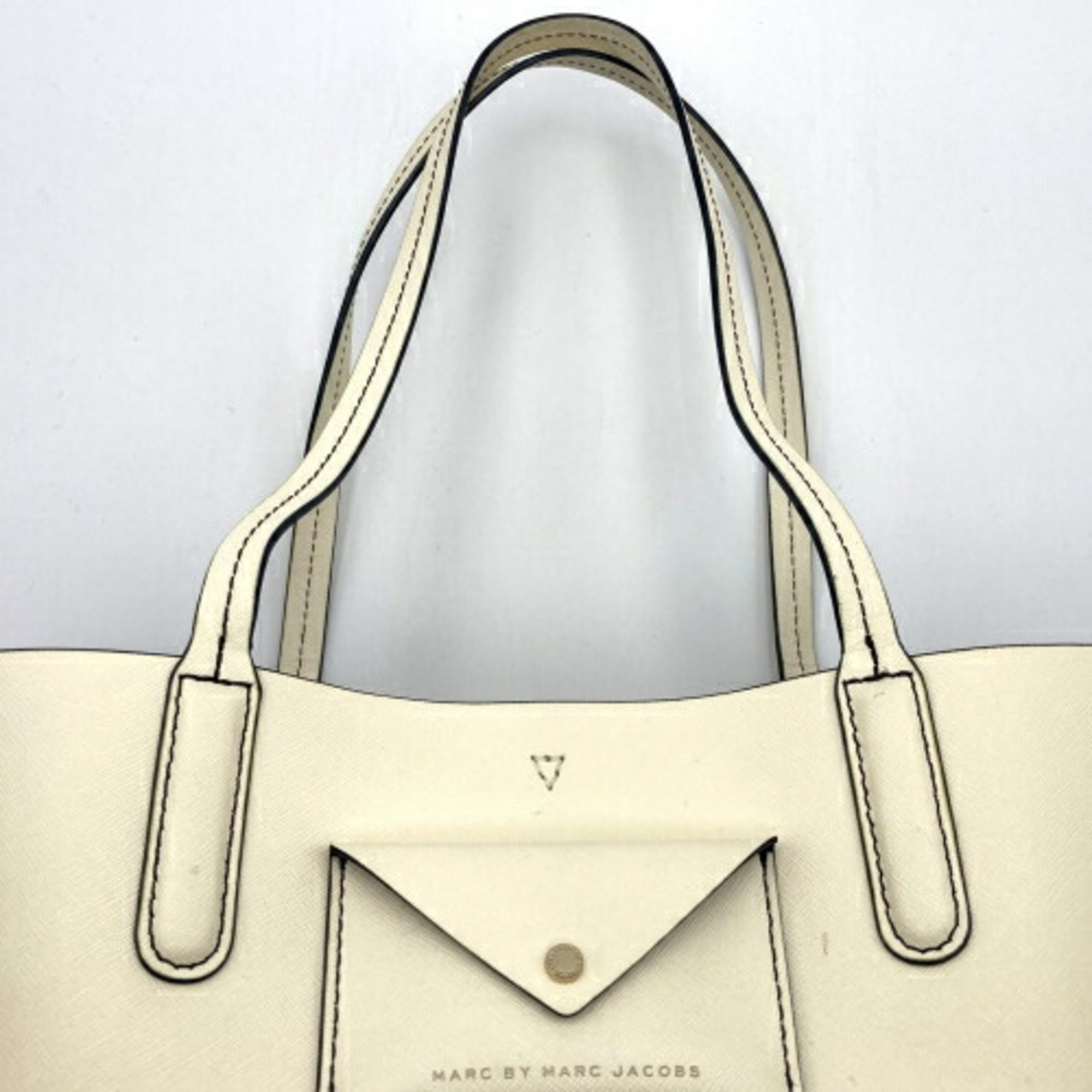 Marc by Marc Jacobs MARC BY JACOBS Tote Bag Handbag Medium Pouch White Leather IT37WXYARTFK