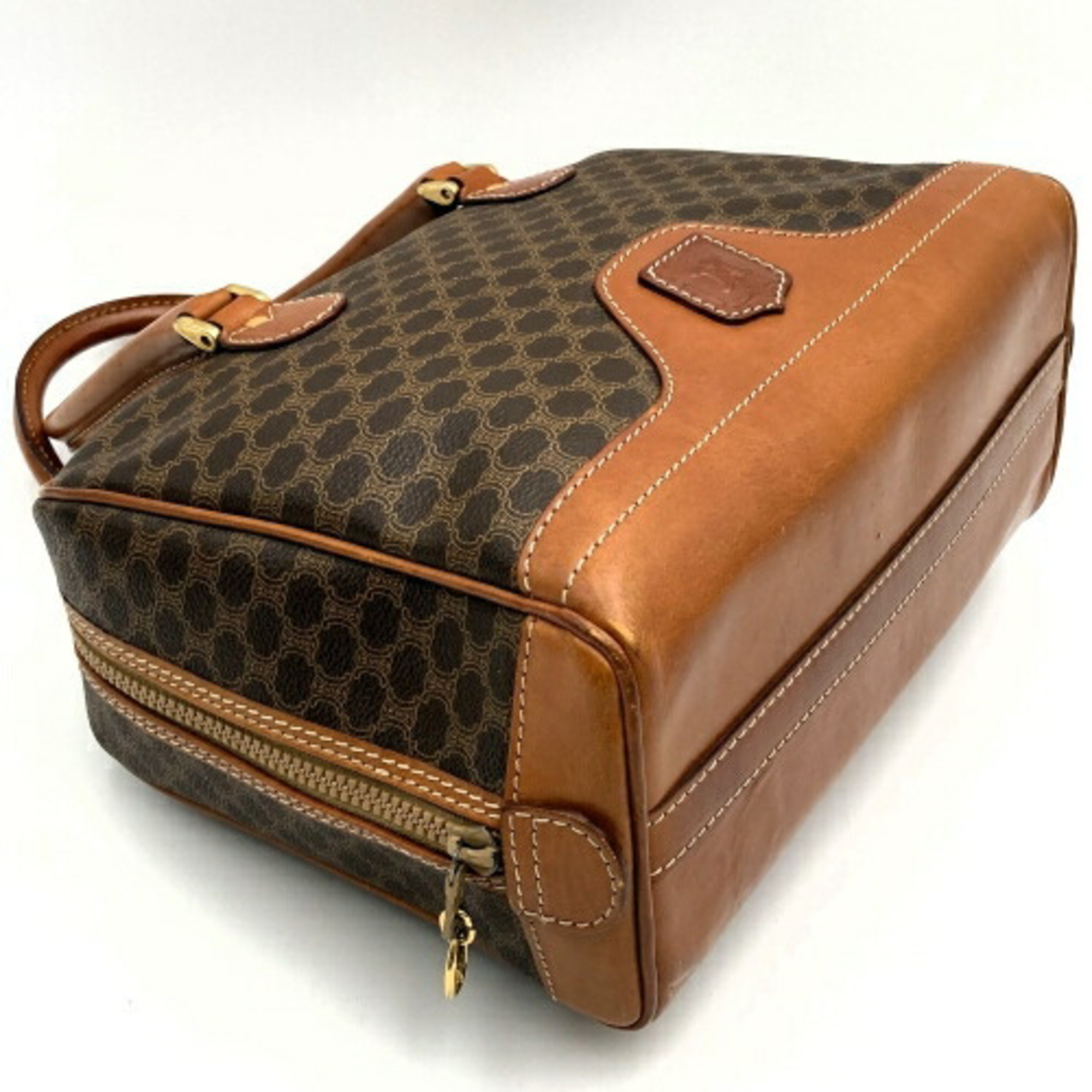 Celine Handbag Macadam Pattern Brown Women's M07 Leather CELINE IT49PA3YE76S