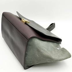 CELINE Trapeze 2Way Handbag Shoulder Bag Leather Suede Purple Brown Ladies ITL6YQYG8CAO