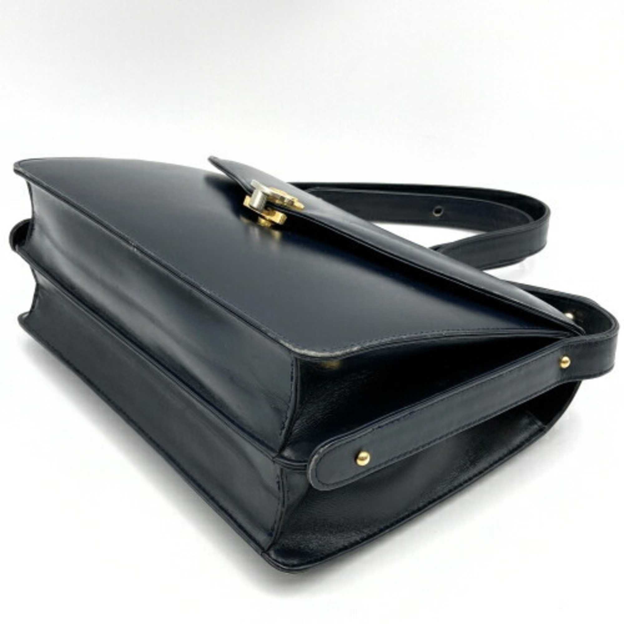 Celine shoulder bag handbag carriage hardware black leather ladies CELINE ITV2QN1O2QJW