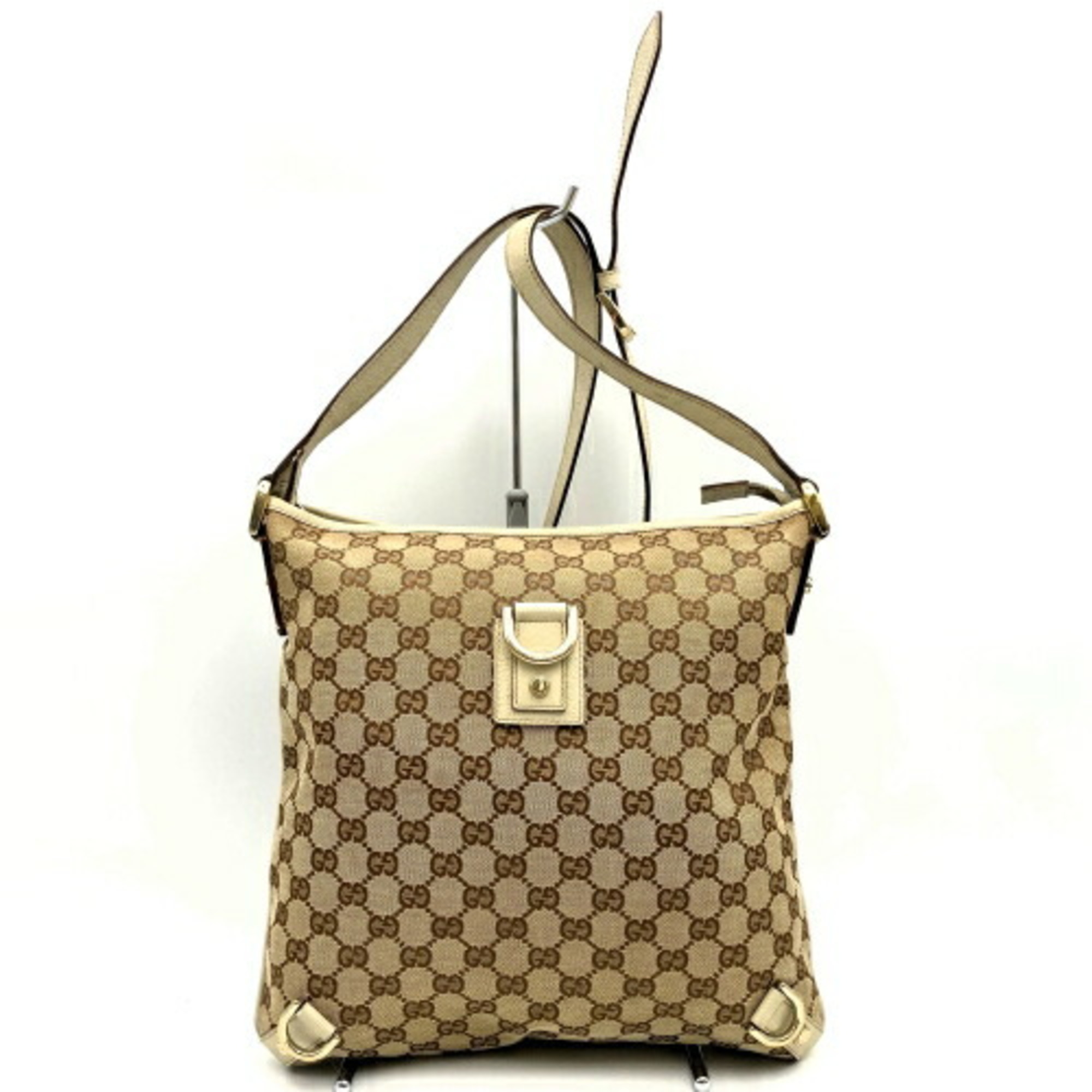 GUCCI Abbey Line GG Pattern Shoulder Bag Beige Canvas Leather Women's Fashion 131326 IT09NVEJYW7W