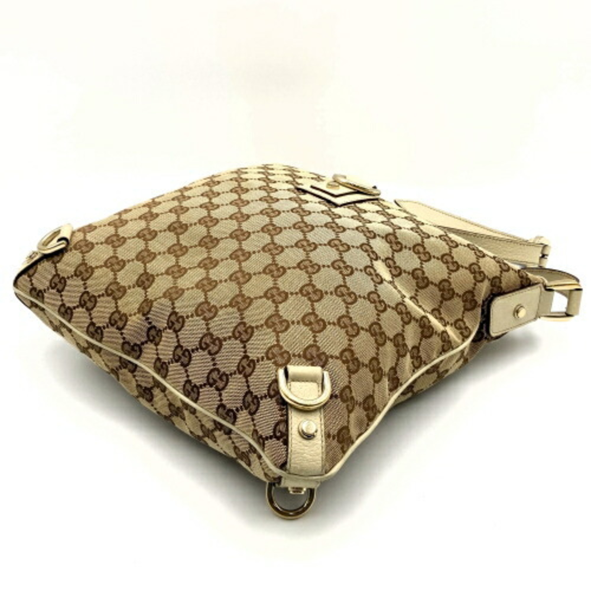 GUCCI Abbey Line GG Pattern Shoulder Bag Beige Canvas Leather Women's Fashion 131326 IT09NVEJYW7W