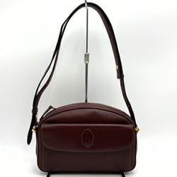 Cartier Mustline Shoulder Bag Width approx. 25cm Wine Red Leather Ladies CARTIER IT9KYJ9Q52G6