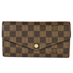 LOUIS VUITTON Portefeuil Sarah Long Wallet Damier Ebene N63209 Brown Built-in RFID (IC chip) ITXB78N9DWT0