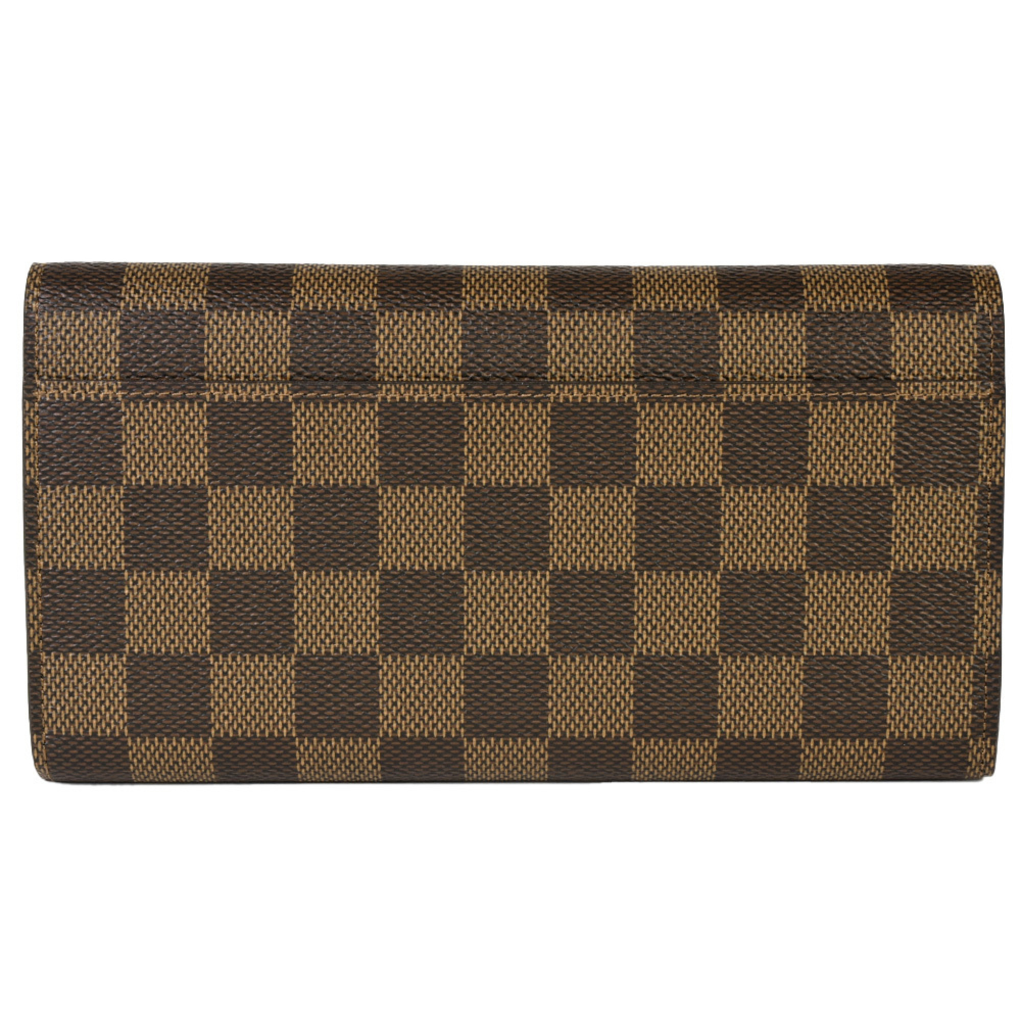 LOUIS VUITTON Portefeuil Sarah Long Wallet Damier Ebene N63209 Brown Built-in RFID (IC chip) ITXB78N9DWT0