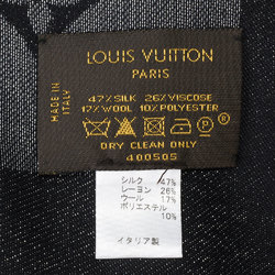 LOUIS VUITTON Shawl Scarf Silk Rayon Wool 142cm M75123 Noir Unisex IT826G9M0CXV