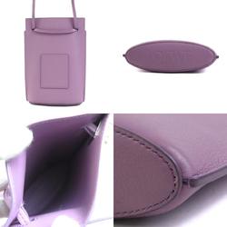 LOEWE Shoulder Bag Pochette Dice Pocket Leather Purple Ladies