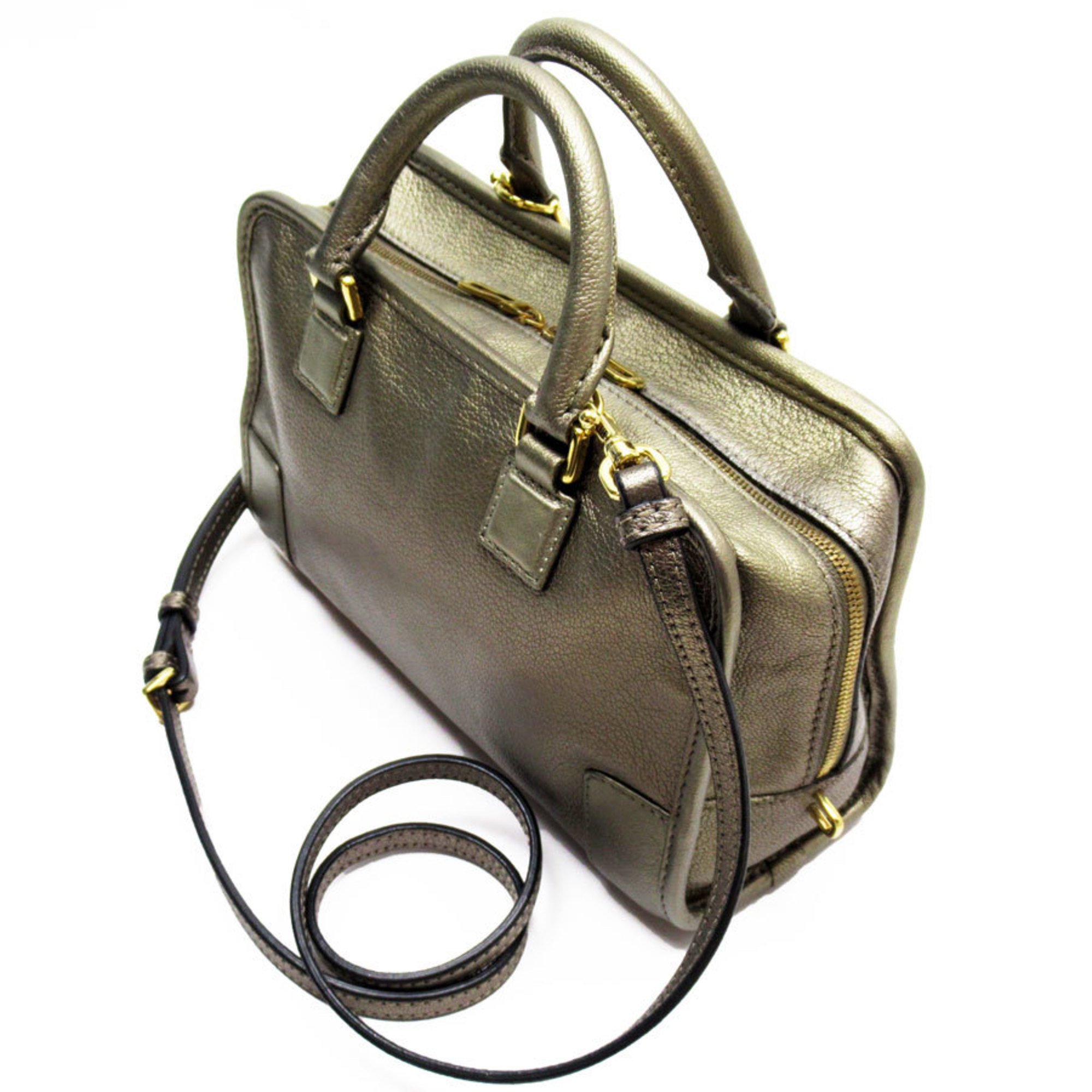 LOEWE Handbag Shoulder Bag Amazona Leather Bronze Gold Women's