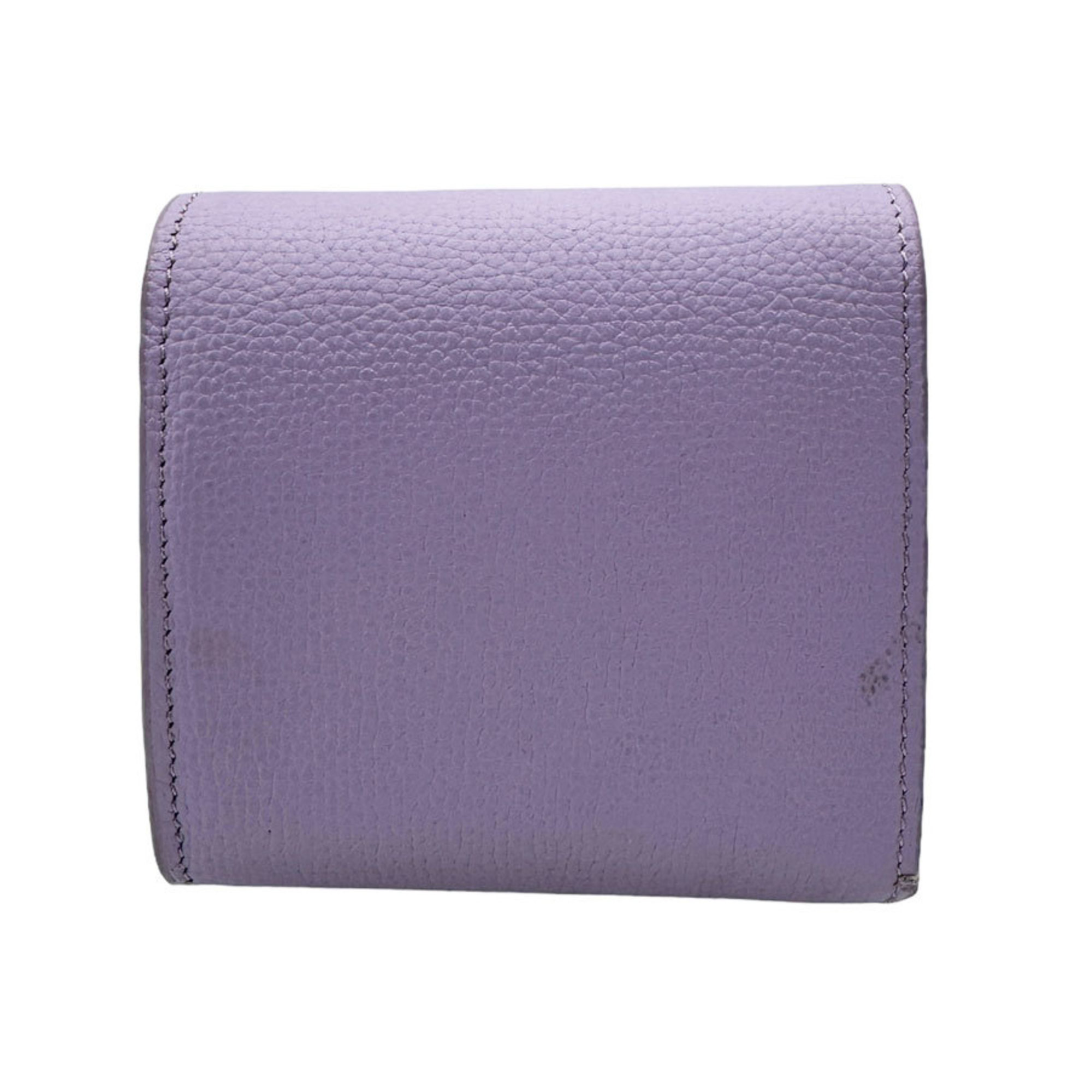 LOEWE Bifold Wallet Anagram Leather Light Purple Women's