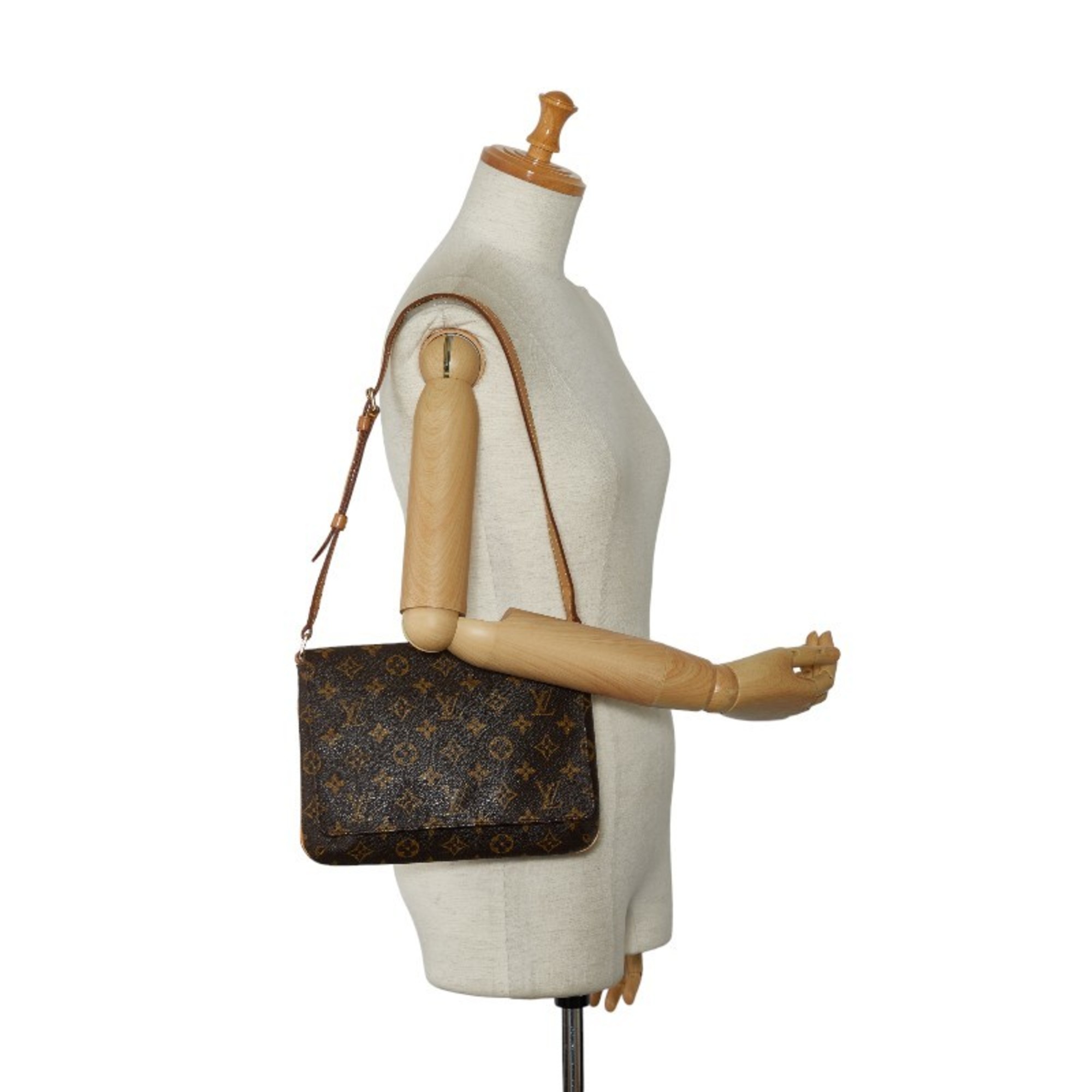 Louis Vuitton Monogram Musette Tango Short Shoulder Bag M51257 Brown PVC Leather Ladies LOUIS VUITTON