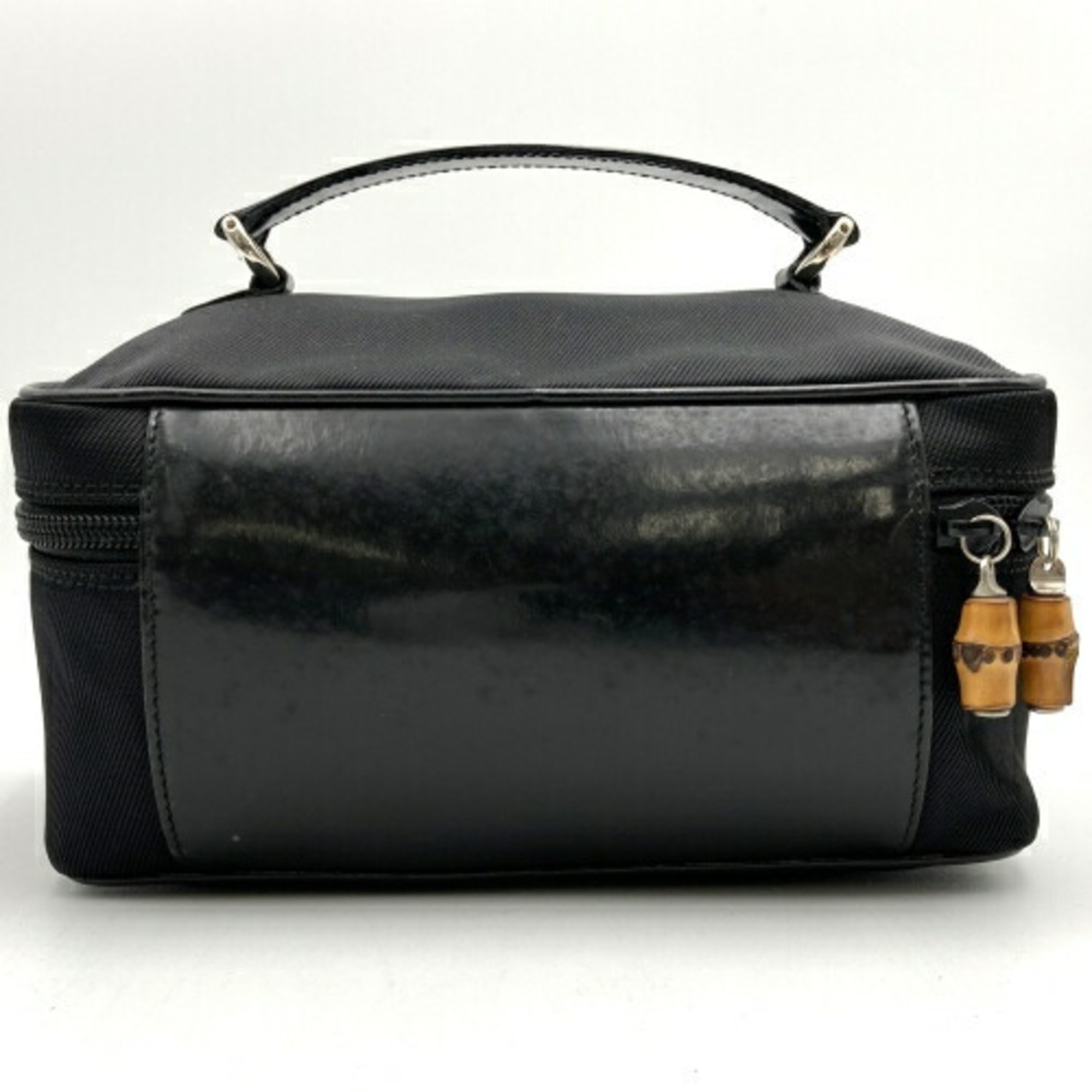 Gucci Vanity Bag Pouch Handbag Bamboo Black Nylon Leather Ladies 032・1956 GUCCI ITXP96PPXQ8H