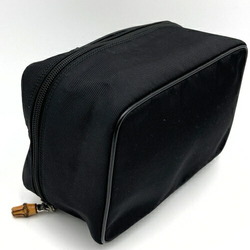 Gucci Vanity Bag Pouch Handbag Bamboo Black Nylon Leather Ladies 032・1956 GUCCI ITXP96PPXQ8H