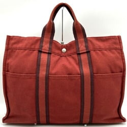 Hermes Handbag Tote Bag Foule MM Red Canvas Women's HERMES ITO1BO8VQFVL