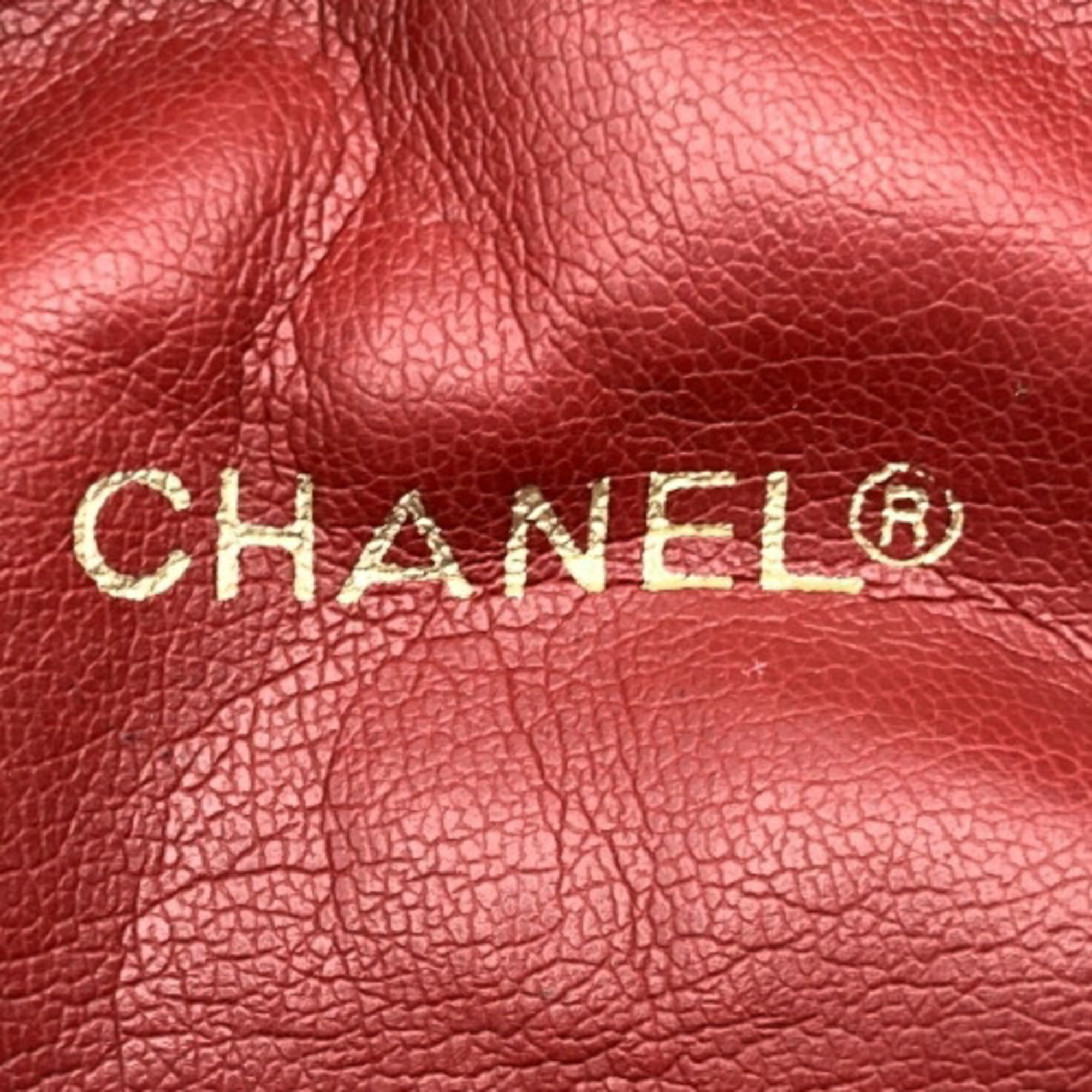 CHANEL Bicolore Shoulder Bag Chain Red Bordeaux Coco Mark Leather Women's IT4CIX2F0QIY