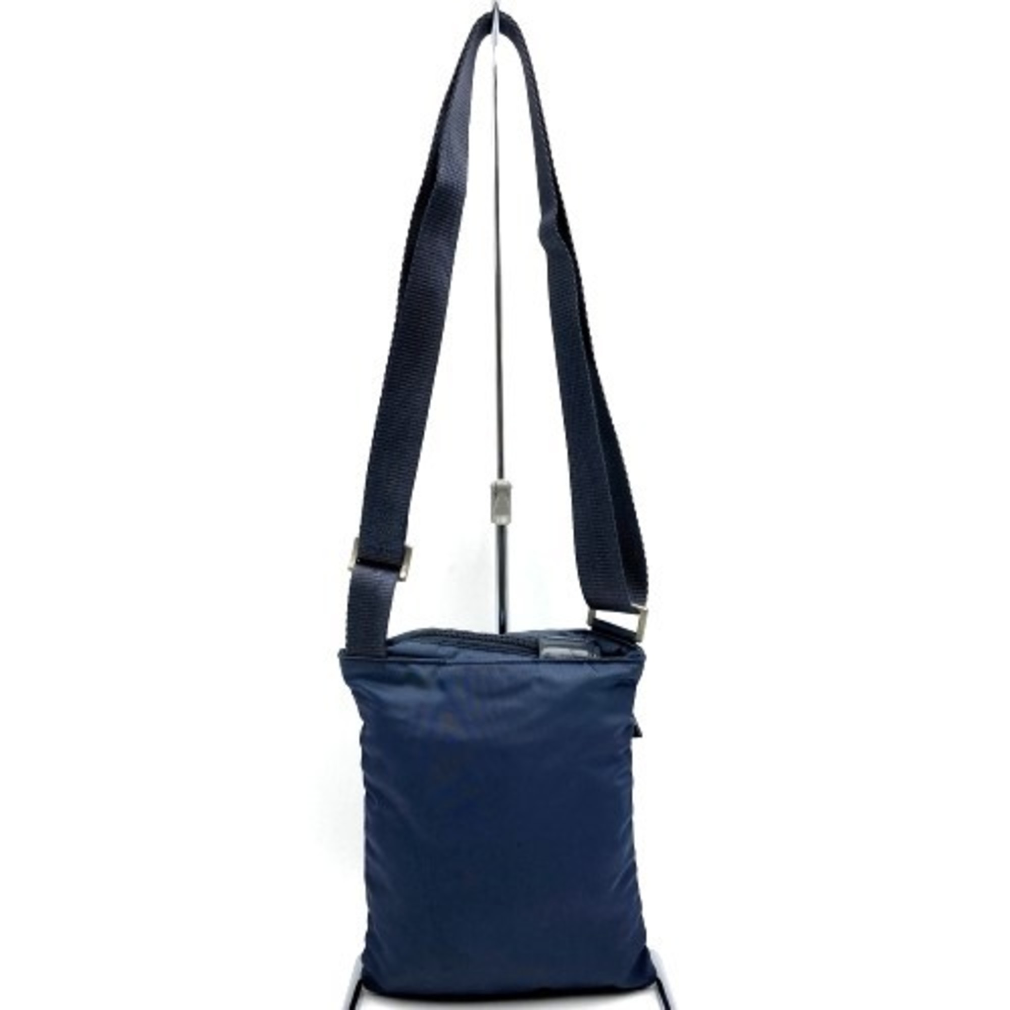 PRADA Prada B7792 Tessuto Shoulder Bag Triangular Plate Gray Blue Nylon Ladies Women's ITV4CZ0JYGWI