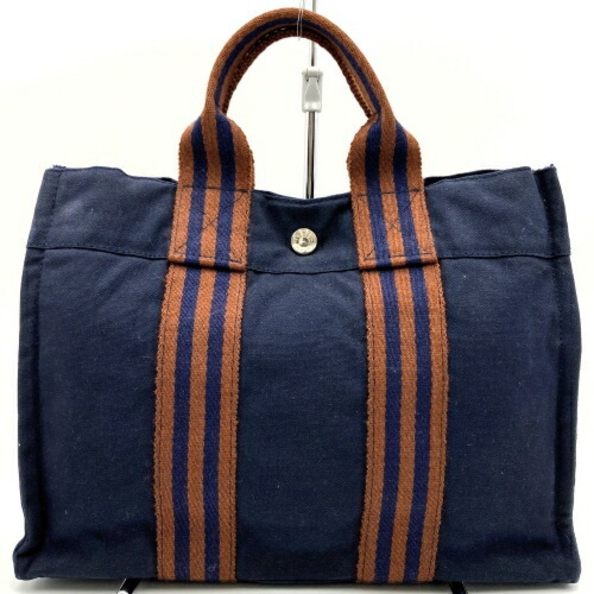 Hermes handbag tote bag full toe PM navy canvas ladies men HERMES IT3MLDJXH91A