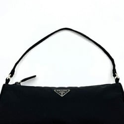 PRADA Triangle Plate Handbag Pochette Bag Black Nylon Ladies ITUME9VJVC7O