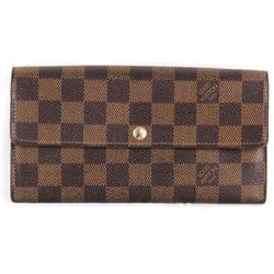 LOUIS VUITTON Portefeuille Sara N61734 Long Wallet Damier Canvas Women's