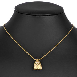 Celine Macadam Bag Motif Necklace Diamond 0.08ct K18YG Ladies