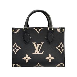 LOUIS VUITTON Louis Vuitton Bicolor Monogram Empreinte On the Go PM Handbag Women's 2way Shoulder Black/Beige M45659