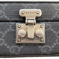GUCCI Shoulder Bag for Women, GG Supreme Canvas Cutout Interlocking G, Grey, 725341