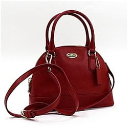 Coach handbag shoulder bag leather red COACH ladies pochette