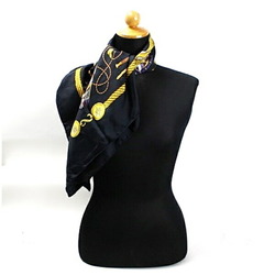 Hermes Scarf Muffler LES TAMBOURS Navy HERMES Ladies